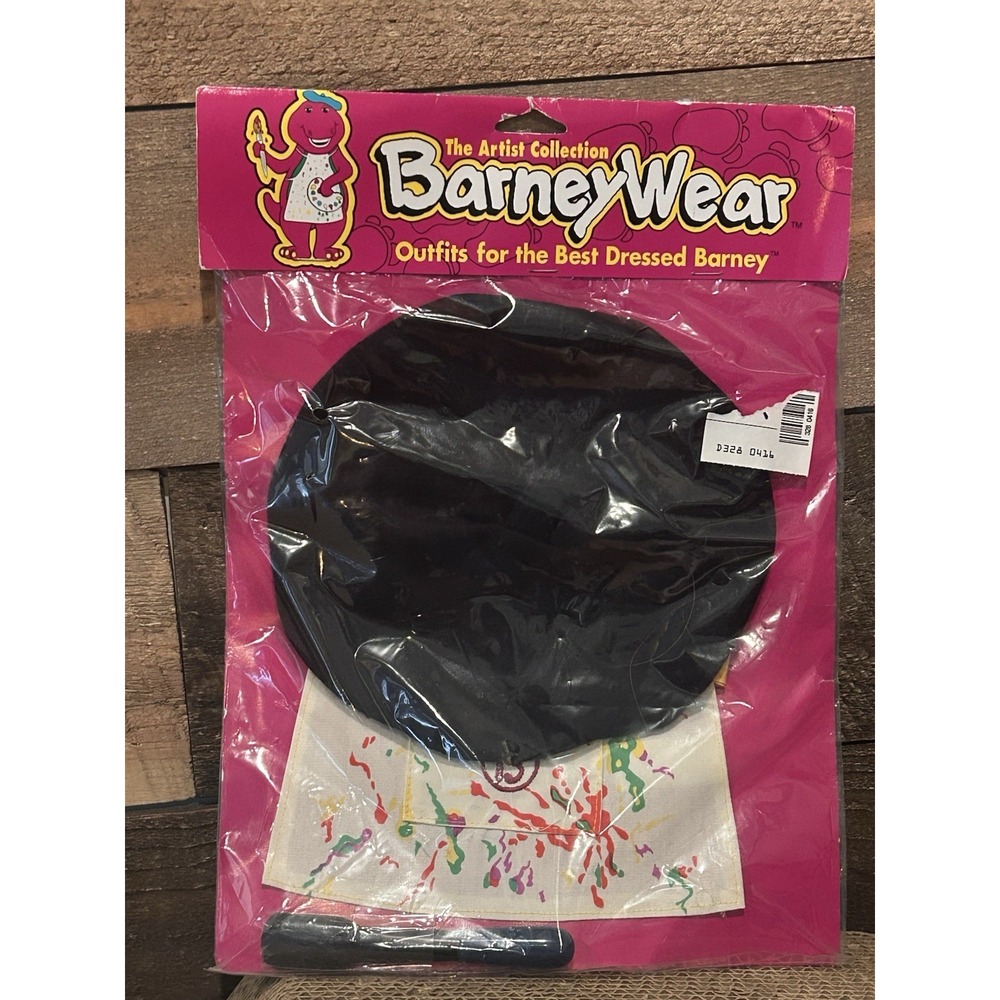 Vintage (NEW OLD STOCK) Barney Wear 14" Plush ARTIST COLLECTION OUTFIT